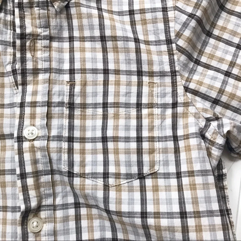•Children’s Place• brown plaid poplin shirt